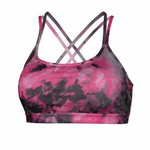 ATHLETA Strappy Pink Gray Sports Bra Size L